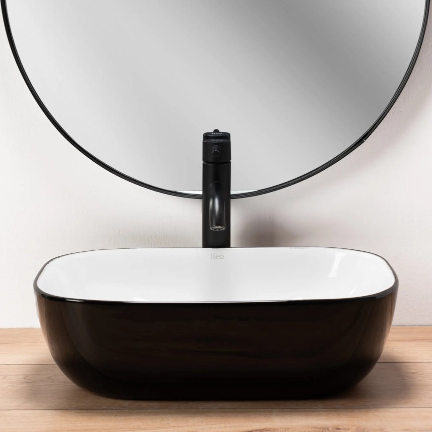 REA-U6332 - BELINDA 33x46,5 cm tasoallas, keramiikka, musta/valkoinen