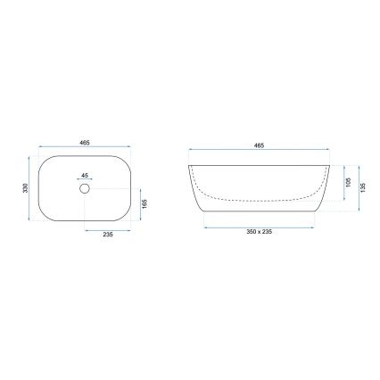 REA-U6332 - BELINDA 33x46,5 cm tasoallas, keramiikka, musta/valkoinen
