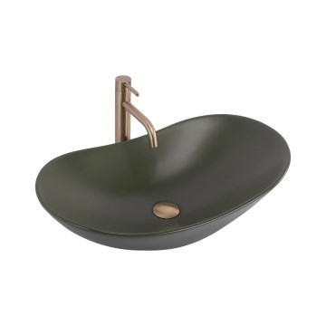 REA-U6372 - ROYAL tasoon asennettava pesuallas 35,5x61,5 cm keraaminen/oliivinvihreä
