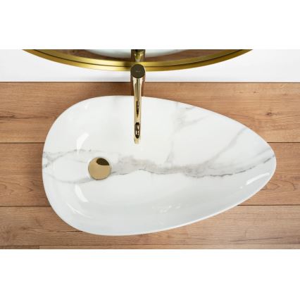 REA-U6501 - Tason päälle asennettava pesuallas GRETA 40x65,5 cm keraamiikka/kiven jäljitelmä