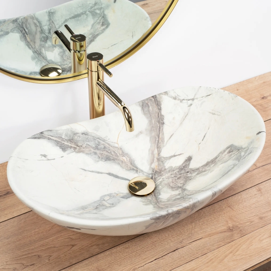 REA-U6502 - Pöytätason pesuallas ROYAL 36x60,5 cm keramiikka/marmorikuvio
