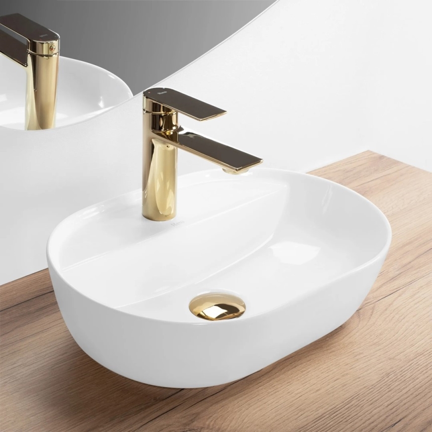 REA-U6617 - AURA pöytätasoallas 30x42 cm, keraaminen/kiiltävä valkoinen