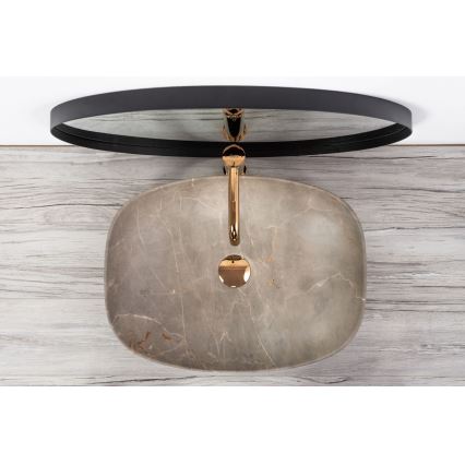 REA-U6647 - Tasolle asennettava pesuallas FREJA 39,5x51 cm keraaminen/harmaa/marmorikuvio