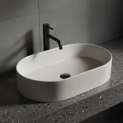 REA-U7341 - Tason päälle asennettava pesuallas NADIA 38,5x61 cm keraaminen/kerma