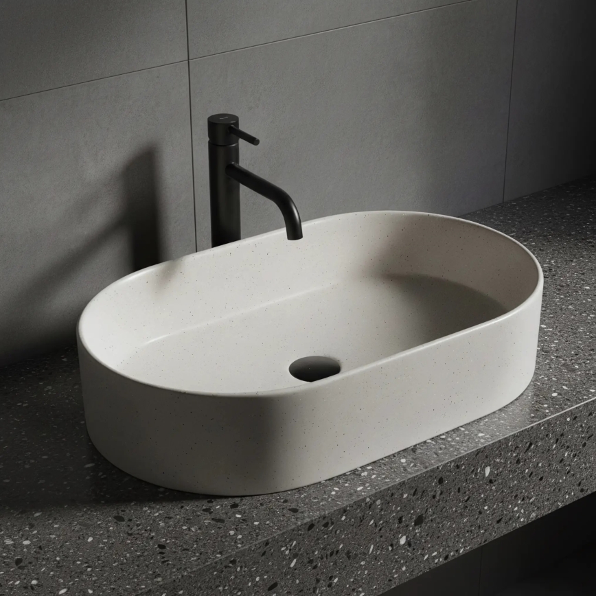 REA-U7341 - Tason päälle asennettava pesuallas NADIA 38,5x61 cm keraaminen/kerma