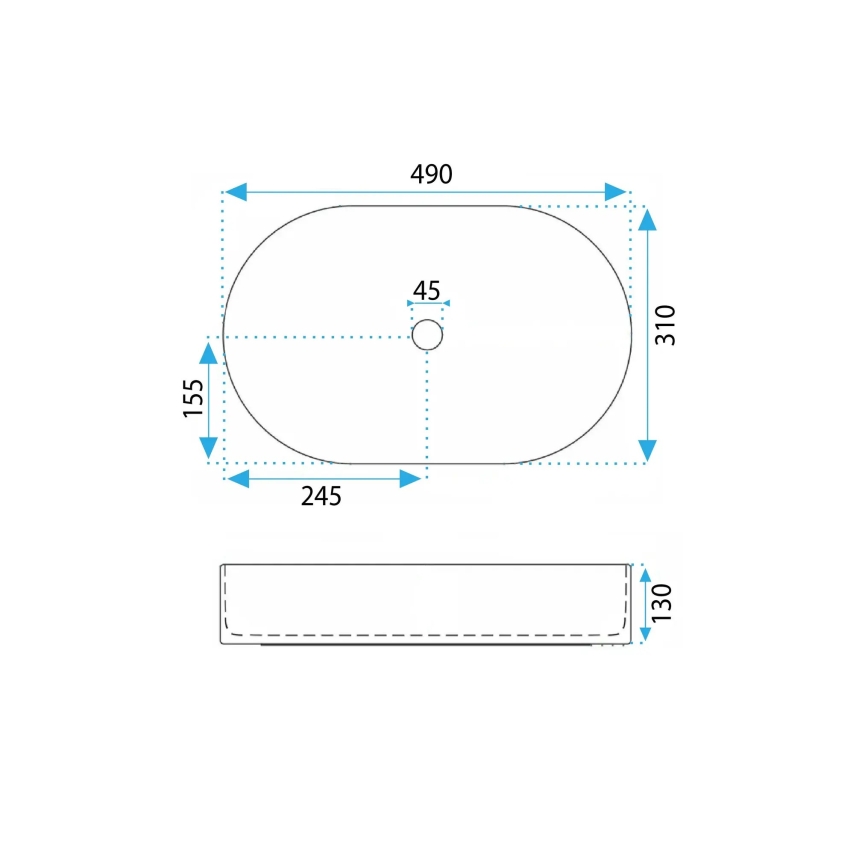 REA-U7342 - Pöytätasoallas VANDA 31x49 cm keramiikka/beige/kiven näköinen