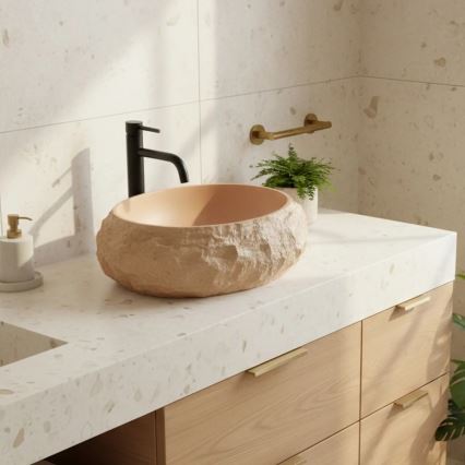 REA-U7348 - MIKA pöytätason pesuallas 38x50 cm oranssi/beige/kivikuosi