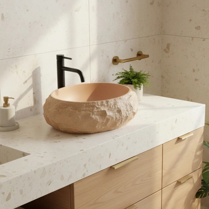 REA-U7348 - MIKA pöytätason pesuallas 38x50 cm oranssi/beige/kivikuosi