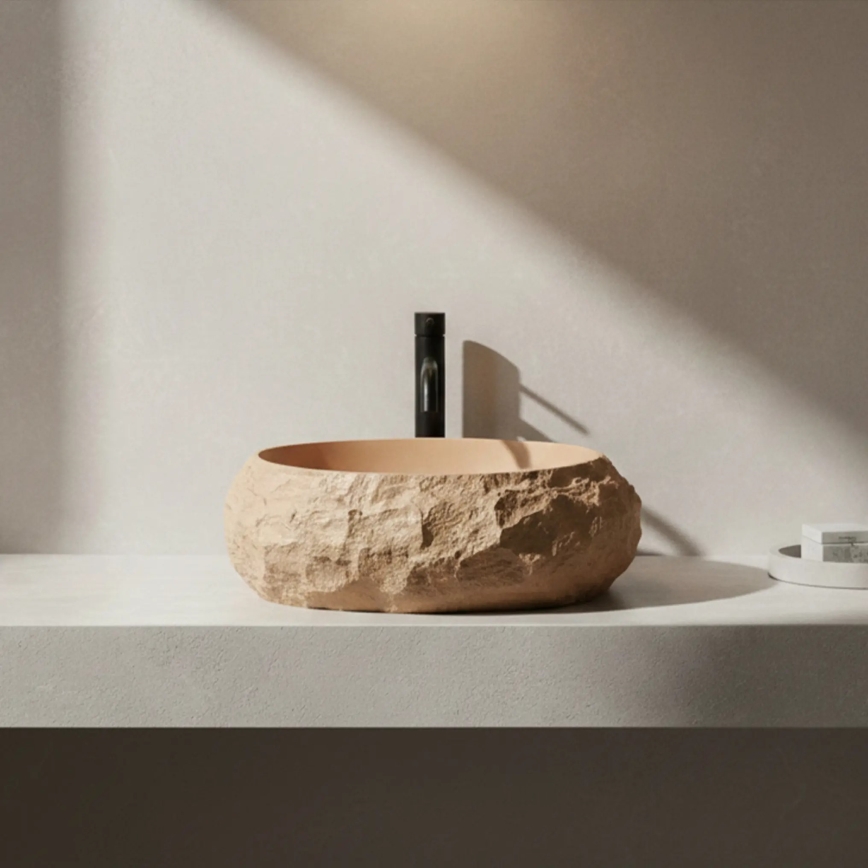 REA-U7348 - MIKA pöytätason pesuallas 38x50 cm oranssi/beige/kivikuosi