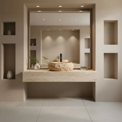 REA-U7348 - MIKA pöytätason pesuallas 38x50 cm oranssi/beige/kivikuosi