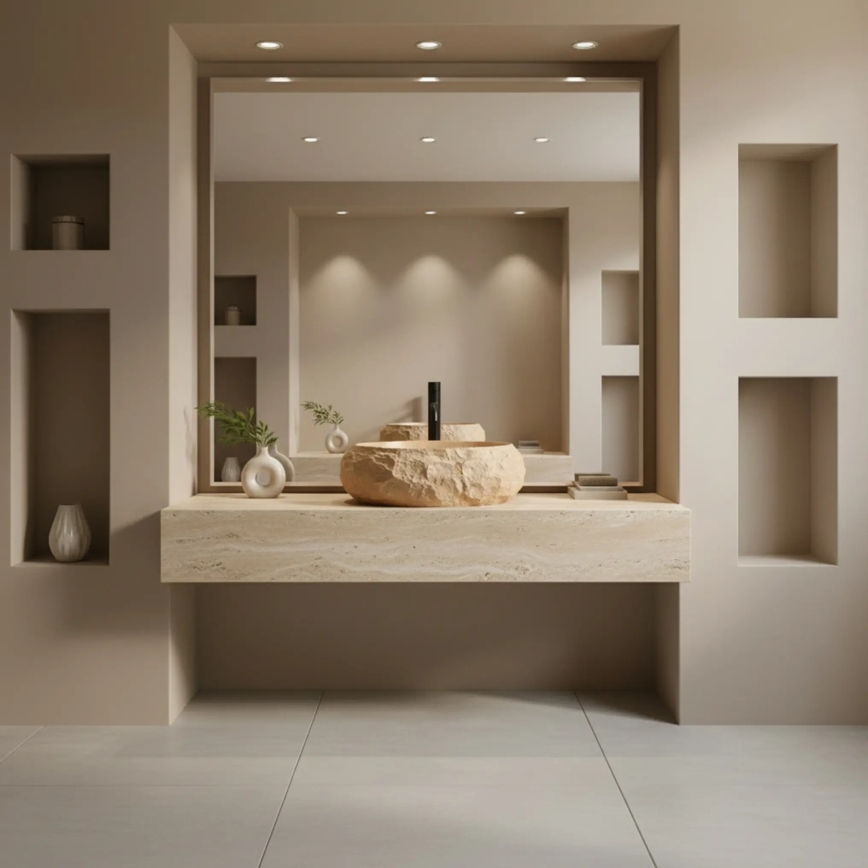REA-U7348 - MIKA pöytätason pesuallas 38x50 cm oranssi/beige/kivikuosi