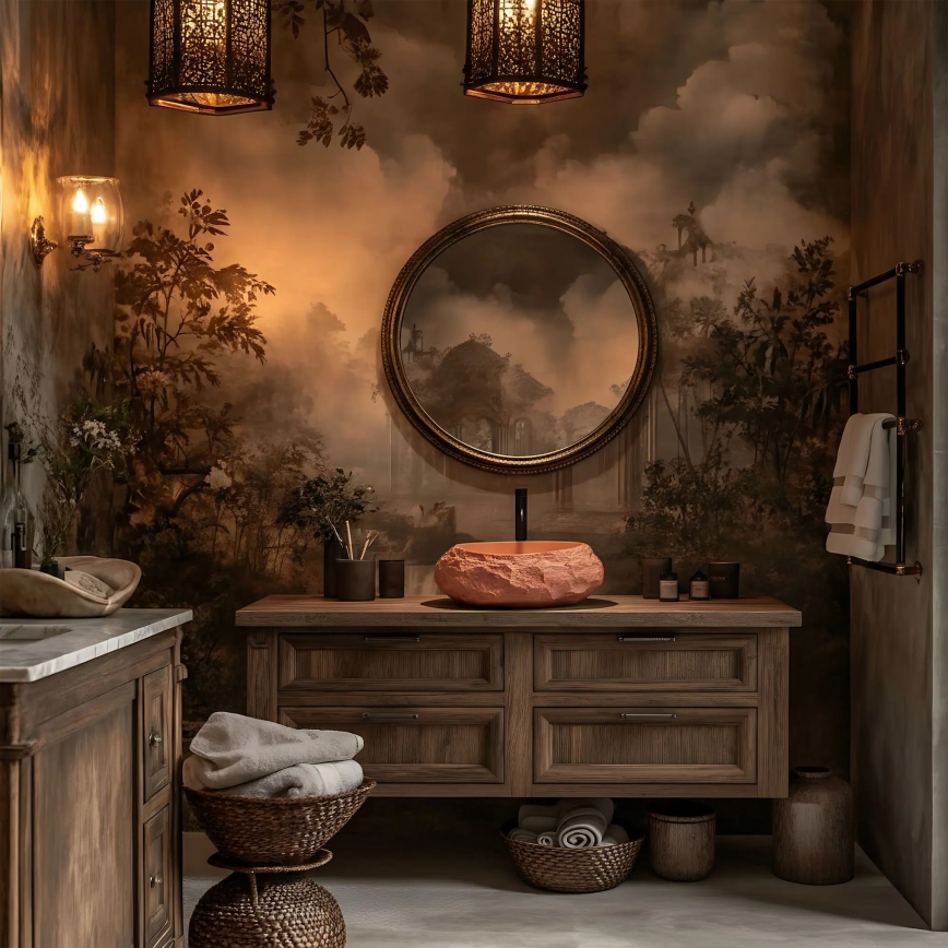 REA-U7349 - Pöytätason pesuallas MIKA 38x50 cm oranssi/kiven jäljitelmä