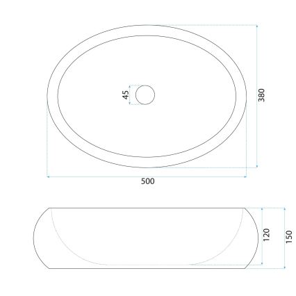 REA-U7349 - Pöytätason pesuallas MIKA 38x50 cm oranssi/kiven jäljitelmä