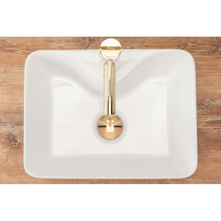 REA-U8196 - Pöytätason pesuallas KELLY MINI 31x41 cm, keramiikka/kiiltävä valkoinen