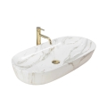 REA-U8404 - Pöytätasoallas CLEO 41x81 cm keramiikka/valkoinen/marmorikuvio
