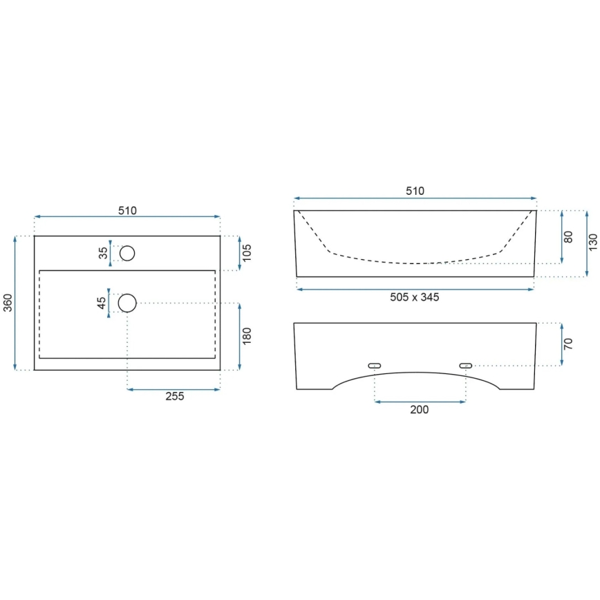 REA-U8701 - Tasoallas BONITA 36x51 cm keramiikka/kiiltävä valkoinen