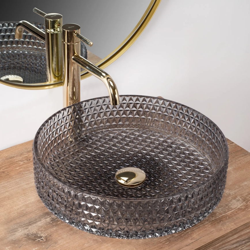 REA-U8880 - Tasoallas CRISTAL Ø 39 cm lasi/savunharmaa