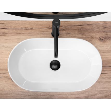 REA-U9108 - LAYLA tasolle asennettava pesuallas 30x53 cm, keramiikka/kiiltävä valkoinen