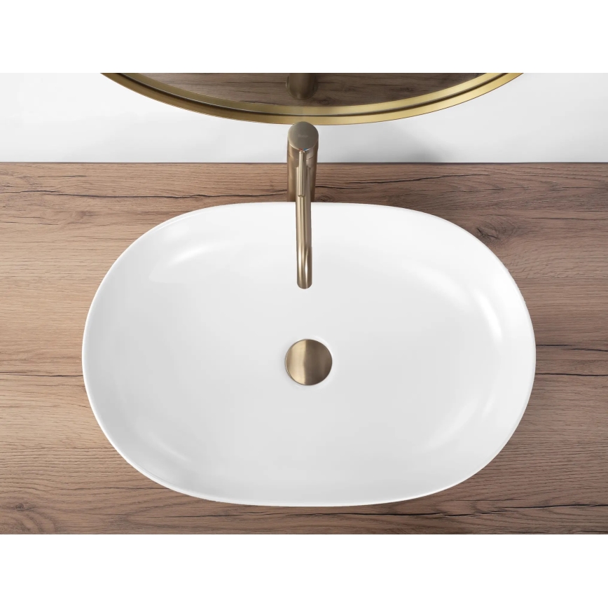 REA-U9653 - Pöytätason pesuallas CLEO 41x60,5 cm keramiikka/mattavalkoinen