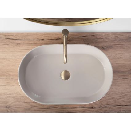 REA-U9661 - NADIA tasoon asennettava pesuallas 38,5x61 cm keramiikka/beige