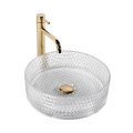 REA-U9670 - Pöytätason pesuallas CRISTAL, Ø 35,5 cm, lasi/kirkas