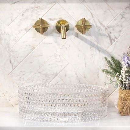 REA-U9670 - Pöytätason pesuallas CRISTAL, Ø 35,5 cm, lasi/kirkas