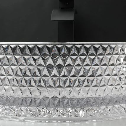 REA-U9670 - Pöytätason pesuallas CRISTAL, Ø 35,5 cm, lasi/kirkas
