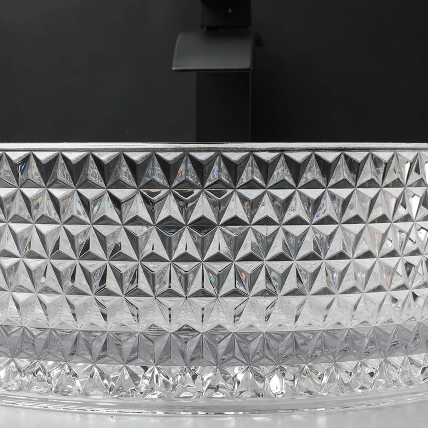 REA-U9670 - Pöytätason pesuallas CRISTAL, Ø 35,5 cm, lasi/kirkas