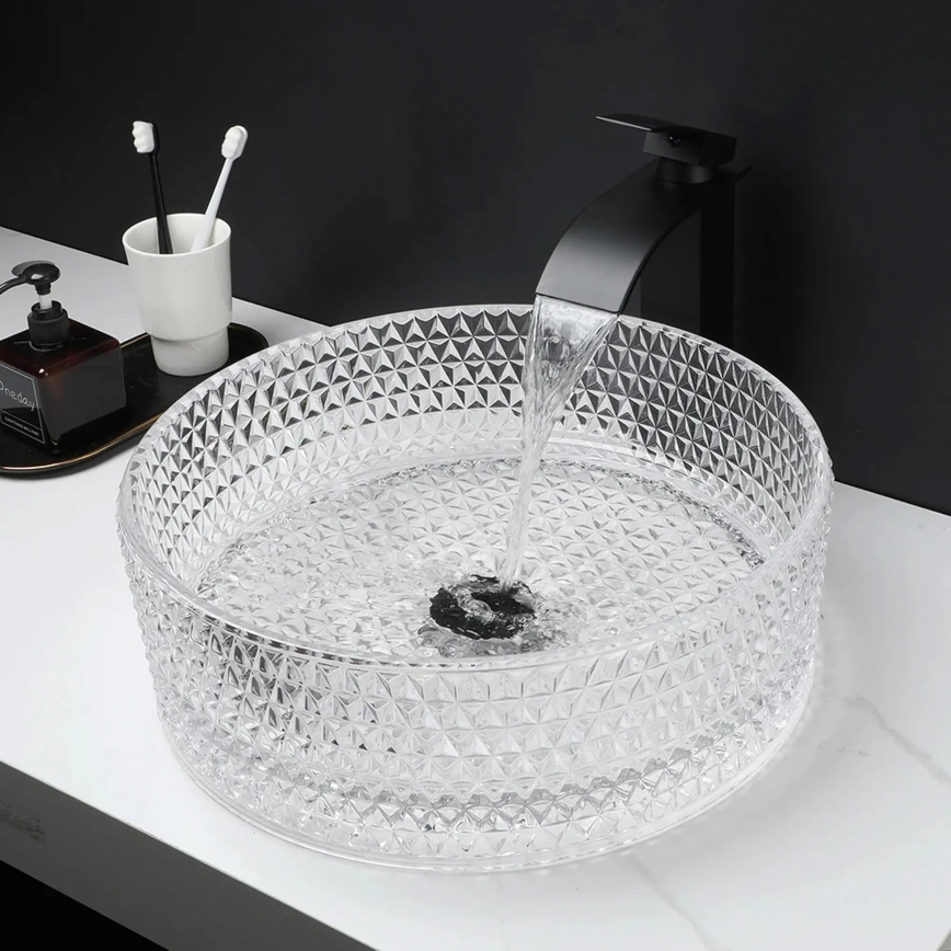 REA-U9670 - Tasoon asennettava pesuallas CRISTAL 35,5 cm lasi/kirkas
