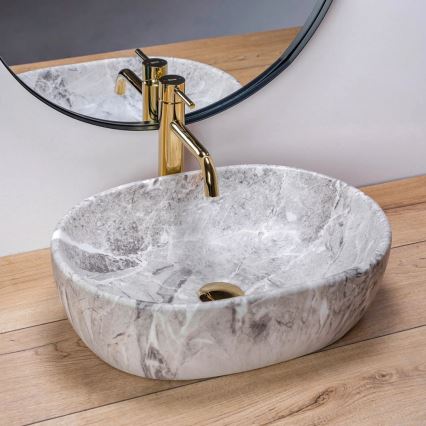 REA-U9888  - Pöytätason pesuallas LARA 35x48,5 cm keramiikka/kivijäljitelmä