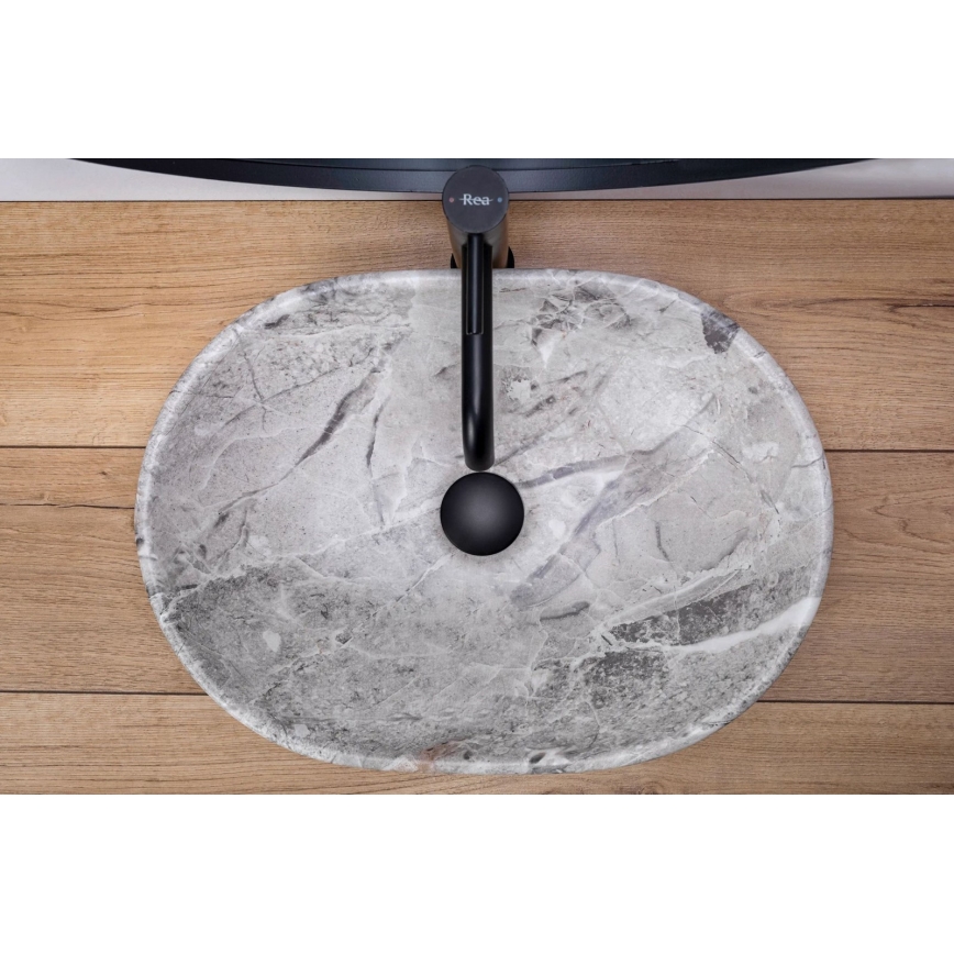REA-U9888  - Pöytätason pesuallas LARA 35x48,5 cm keramiikka/kivijäljitelmä