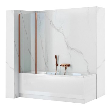 REA-W5696 - Taittuva kylpyammeen suojalasi AGAT 140×80 cm harjattu kupari/kirkas