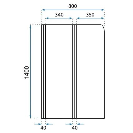 REA-W5696 - Taittuva kylpyammeen suojalasi AGAT 140×80 cm harjattu kupari/kirkas
