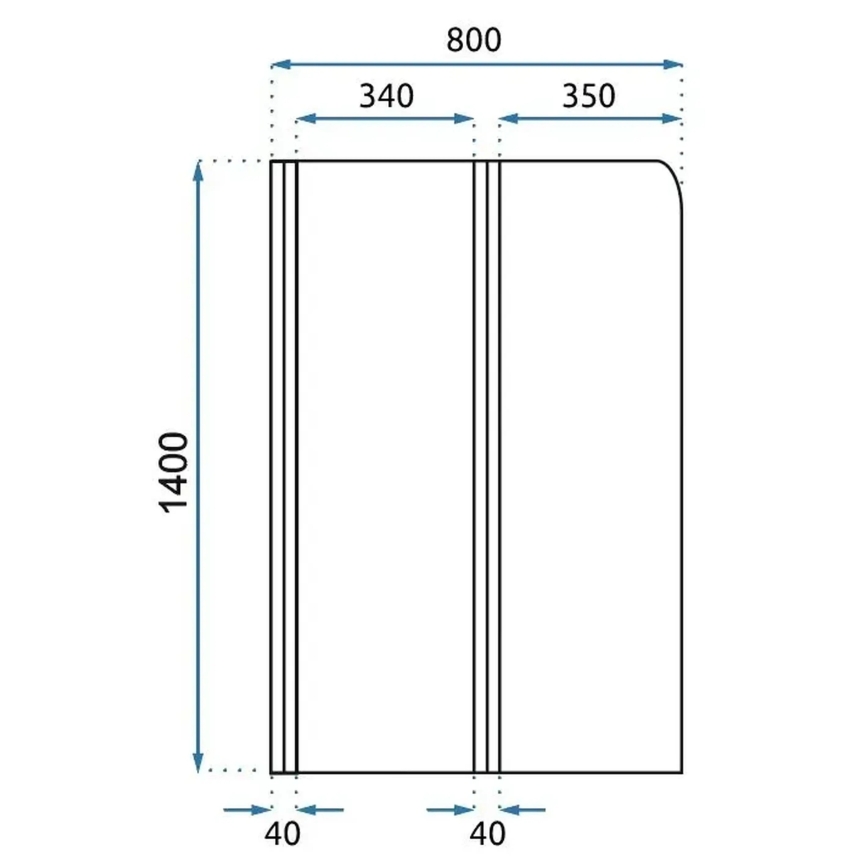 REA-W5696 - Taittuva kylpyammeen suojalasi AGAT 140×80 cm harjattu kupari/kirkas
