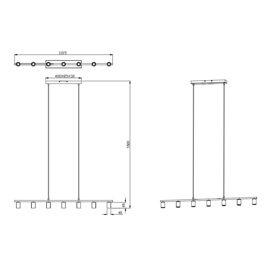 Reality - Kattokruunu johdossa VANNES 7xE27/40W/230V