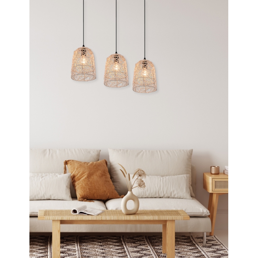 Reality - Riippuvalaisin johdolla LOVIS 3xE27/40W/230V musta