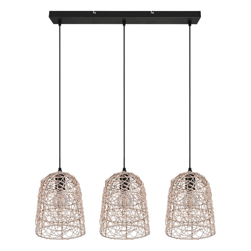 Reality - Riippuvalaisin johdolla LOVIS 3xE27/40W/230V musta