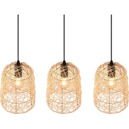 Reality - Riippuvalaisin johdolla LOVIS 3xE27/40W/230V musta