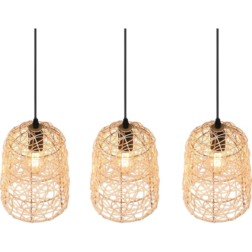 Reality - Riippuvalaisin johdolla LOVIS 3xE27/40W/230V musta