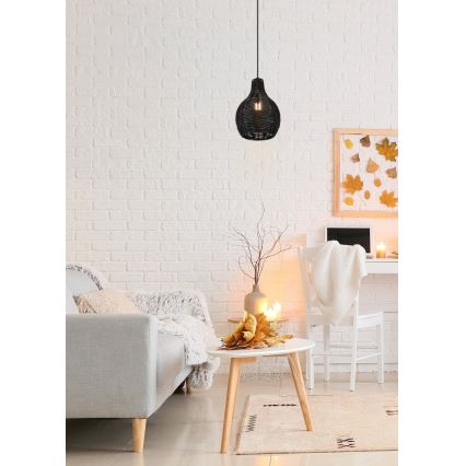 Reality - SPROUT riippuvalaisin johdolla 1xE14/40W/230V musta/rottinki