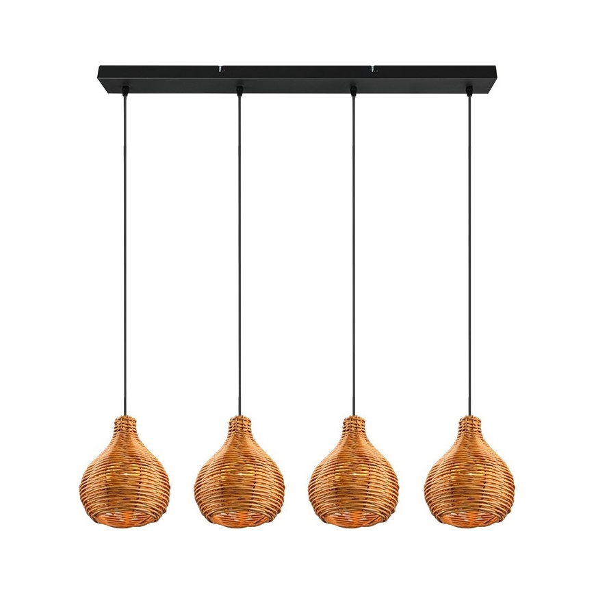 Reality - SPROUT-riippuvalaisin johdolla 3xE14/40W/230V ruskea/rottinki