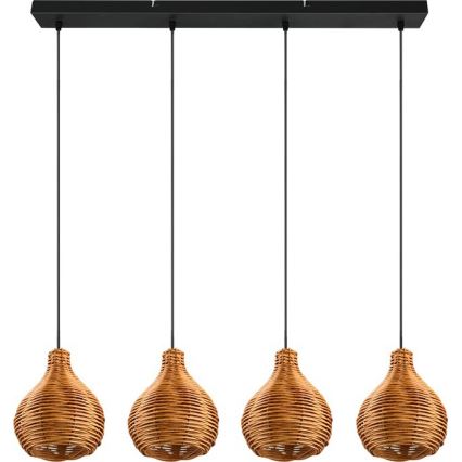 Reality - SPROUT-riippuvalaisin johdolla 3xE14/40W/230V ruskea/rottinki