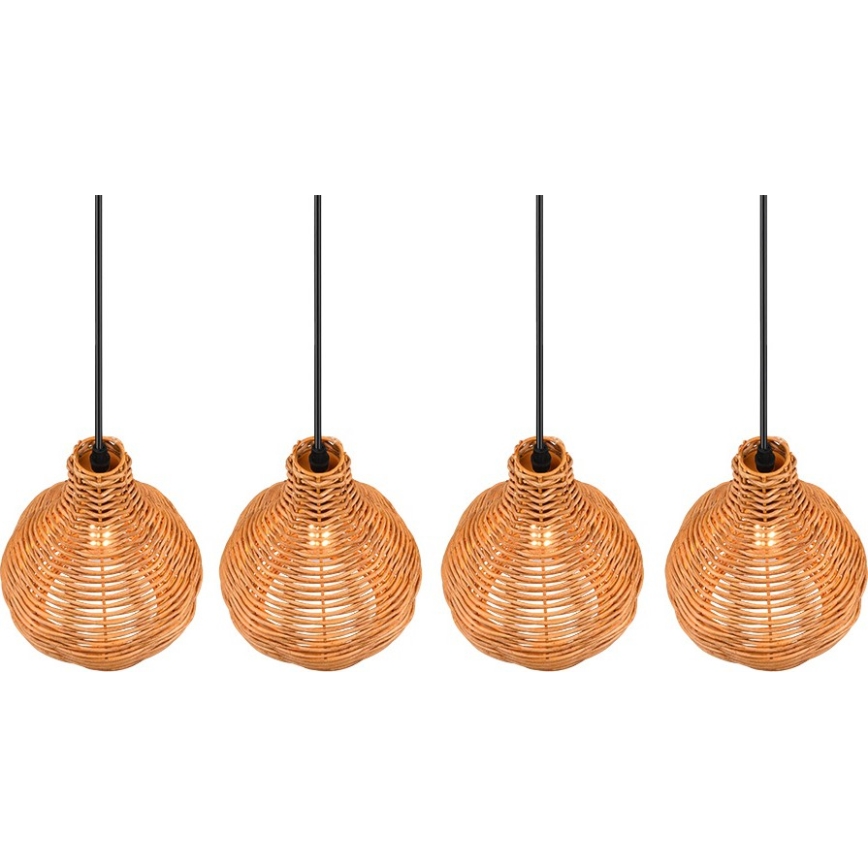 Reality - SPROUT-riippuvalaisin johdolla 3xE14/40W/230V ruskea/rottinki