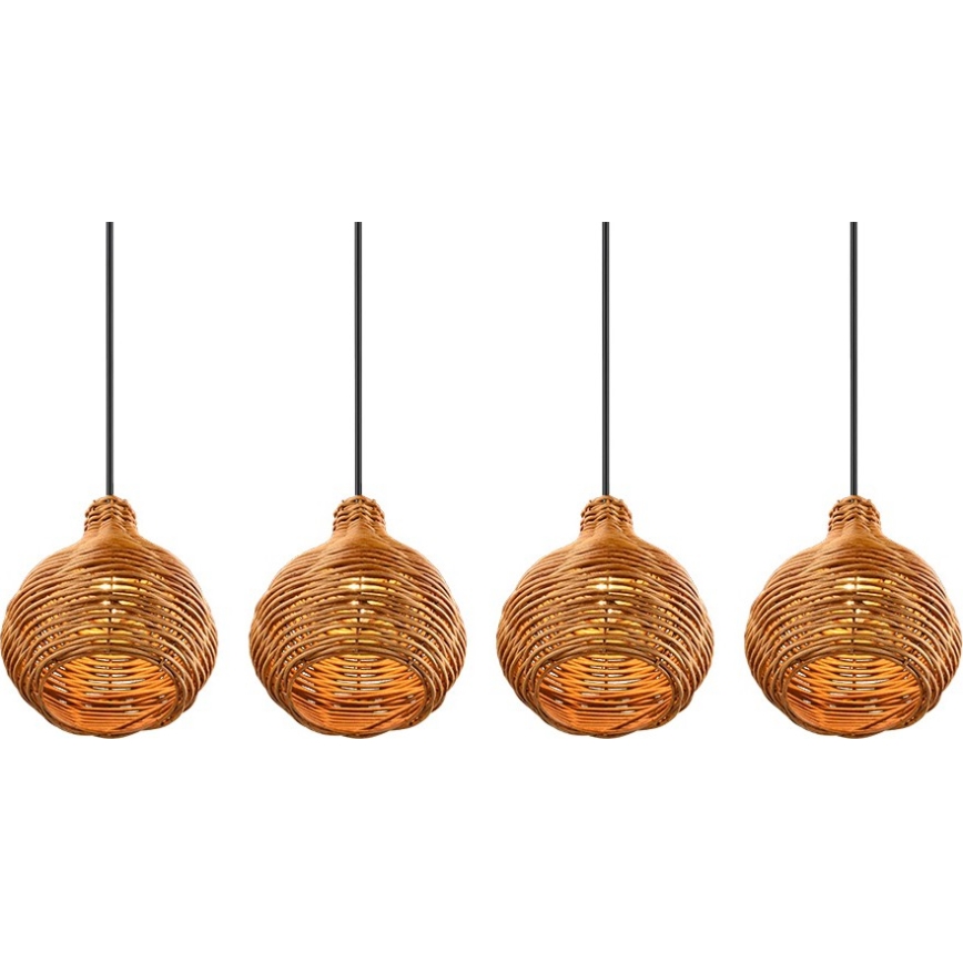 Reality - SPROUT-riippuvalaisin johdolla 3xE14/40W/230V ruskea/rottinki