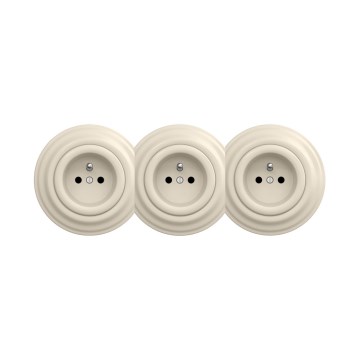 Reblig - Kolmoispistorasia retrotyylinen kotikäyttöön kehyksellä 230V beige