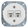 Reblig - Posliininen retro Ethernet-pistorasia kehyksetön 2x CAT.5E valkoinen
