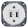 Reblig - posliininen retro-USB-pistorasia, kehyksetön, 2x USB-A, valkoinen