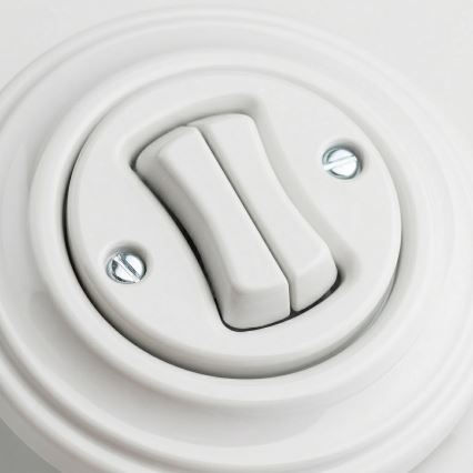 Reblig - Retro kaksiosainen rappukytkin kehys nro 6+6 lumivalkoinen