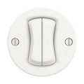 Reblig - Retro kaksoisporraskytkin, kehyksetön, nro 6+6, lumivalkoinen