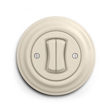 Reblig - Retro kaksoisrappukytkin kehys nro 6+6, beige